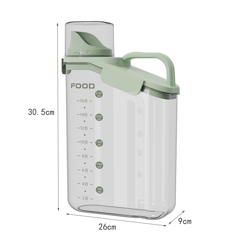 Récipients de stockage de céréales, grands récipients hermétiques de stockage de nourriture sèche avec bec verseur pour distributeur de céréales en vrac, récipient alimentaire: Marron
