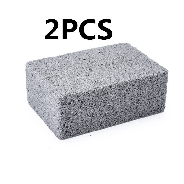 Spot-limpiador de parrilla de ladrillo para barbacoa, raspador para limpieza de piedra, BQ, estantes para manchas, grasa, herramientas para barbacoa, piedra limpia, 3 uds.: 2PCS