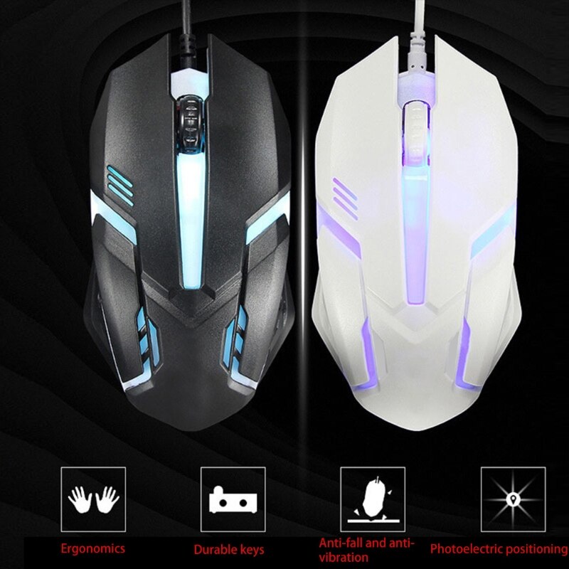 Ergonomische verdrahtet Spielen Maus Geschmack LED 2000 DPI USB Computer Maus Gamer Mäbenutzen S1 Stille Mause Mit Hintergrundbeleuchtung Für PC Laptop