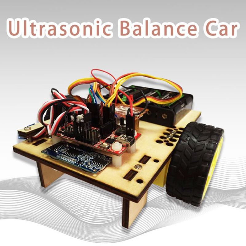 Hout Ultrasone Automatische Balans Auto Arduino Robot Kit