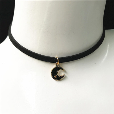 Gargantilla gótica Retro, Collar Punk de terciopelo negro para mujer, Collar con colgante de Cruz corta, joyería, bisutería, al por mayor: Chapado en zinc azul