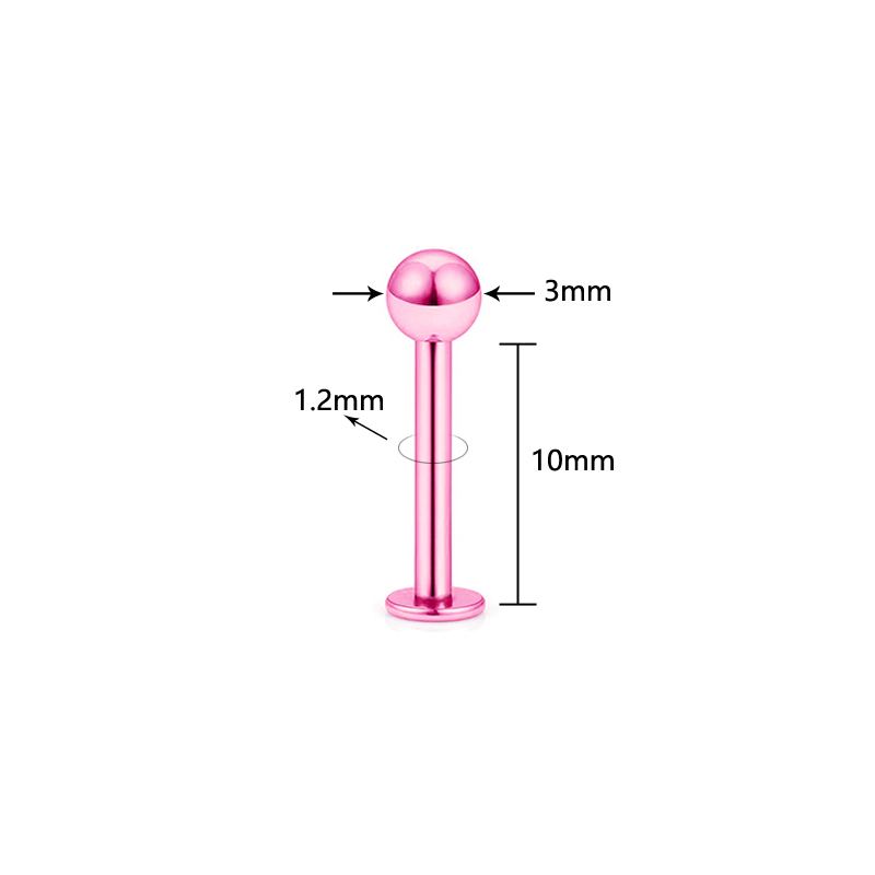 5Pcs/lot ragus Helix Bar 3mm Ball Stainless Steel Labret Lip Bar Rings Stud Cartilage Ear Piercing Body Jewelry