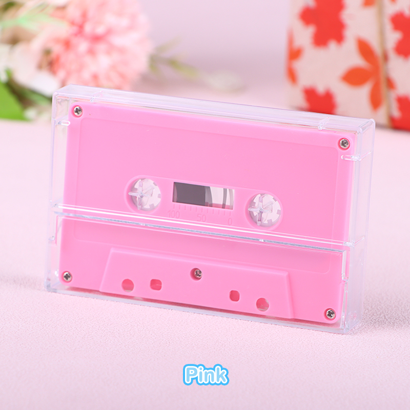 1Set Standard Cassette Color Blank Tape Player With 45 Minutes Magnetic Audio Tape Clear Storage Box For Speech Music Recording: SKY BLUE