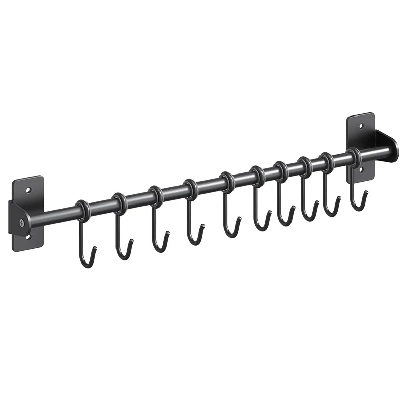 Rastrelliere da cucina per pentole e padelle, scaffale da cucina a parete, gancio per utensili da cucina con coperchio in acciaio inossidabile ganci scorrevoli per cucchiaio