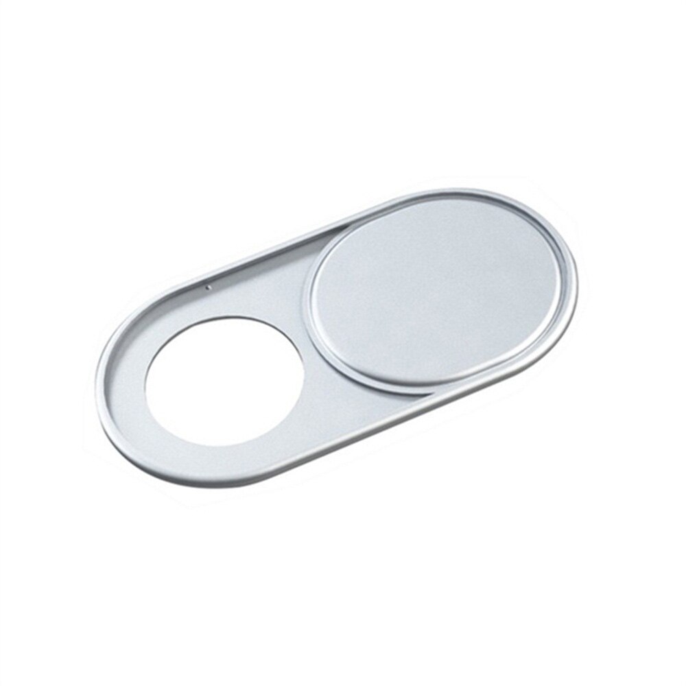 Cubierta de Metal ultrafina para cámara web, pegatinas deslizantes para obturador, accesorio Universal para proteger la privacidad, para portátil, tableta, teléfono, 1 unidad: Metal oval silver