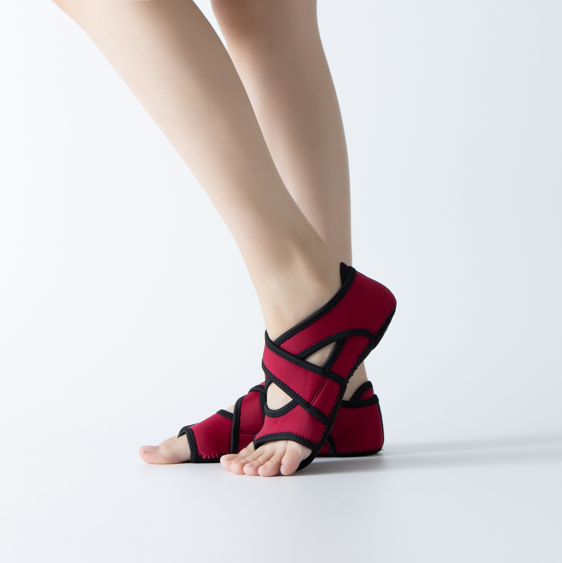 Joga skarpetki damskie palec u nogi skarpetki robić pilatesu profesjonalne antypoślizgowe trening wysokiej jakości balet zdatność taniec buty Pilates buty robić jogi: czerwony / S(35-36)