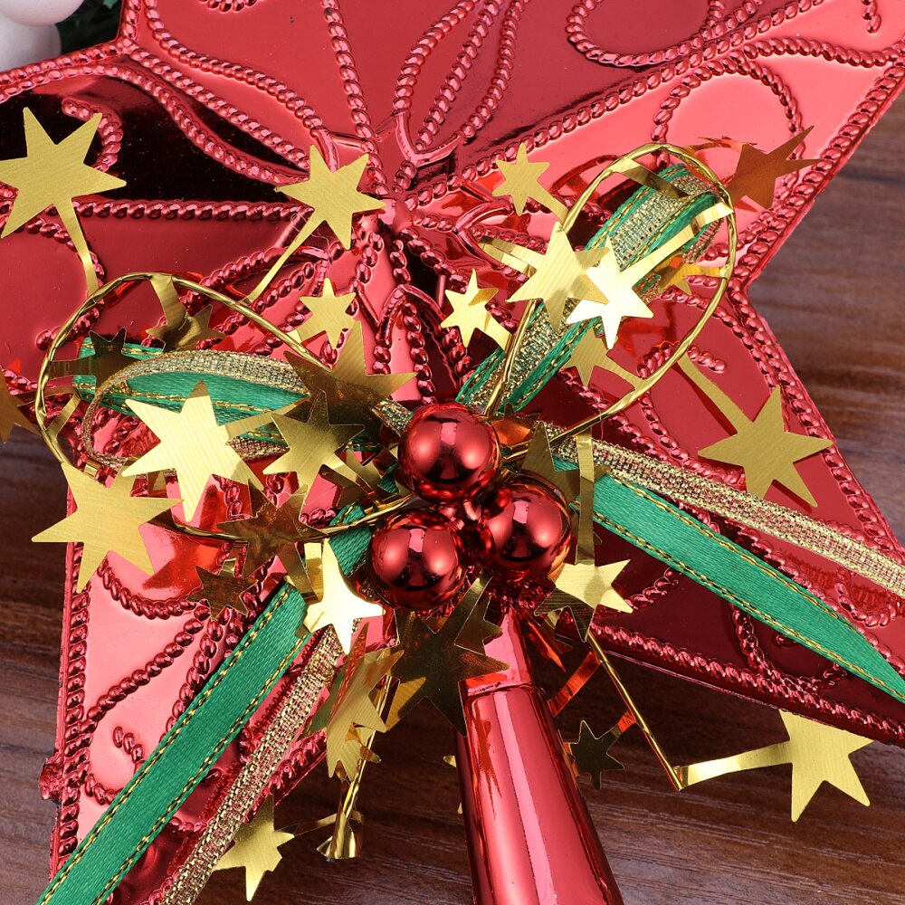 20cm Christmas Tree Star Topper Glittering Christmas Tree Decoration Ornaments (Golden)