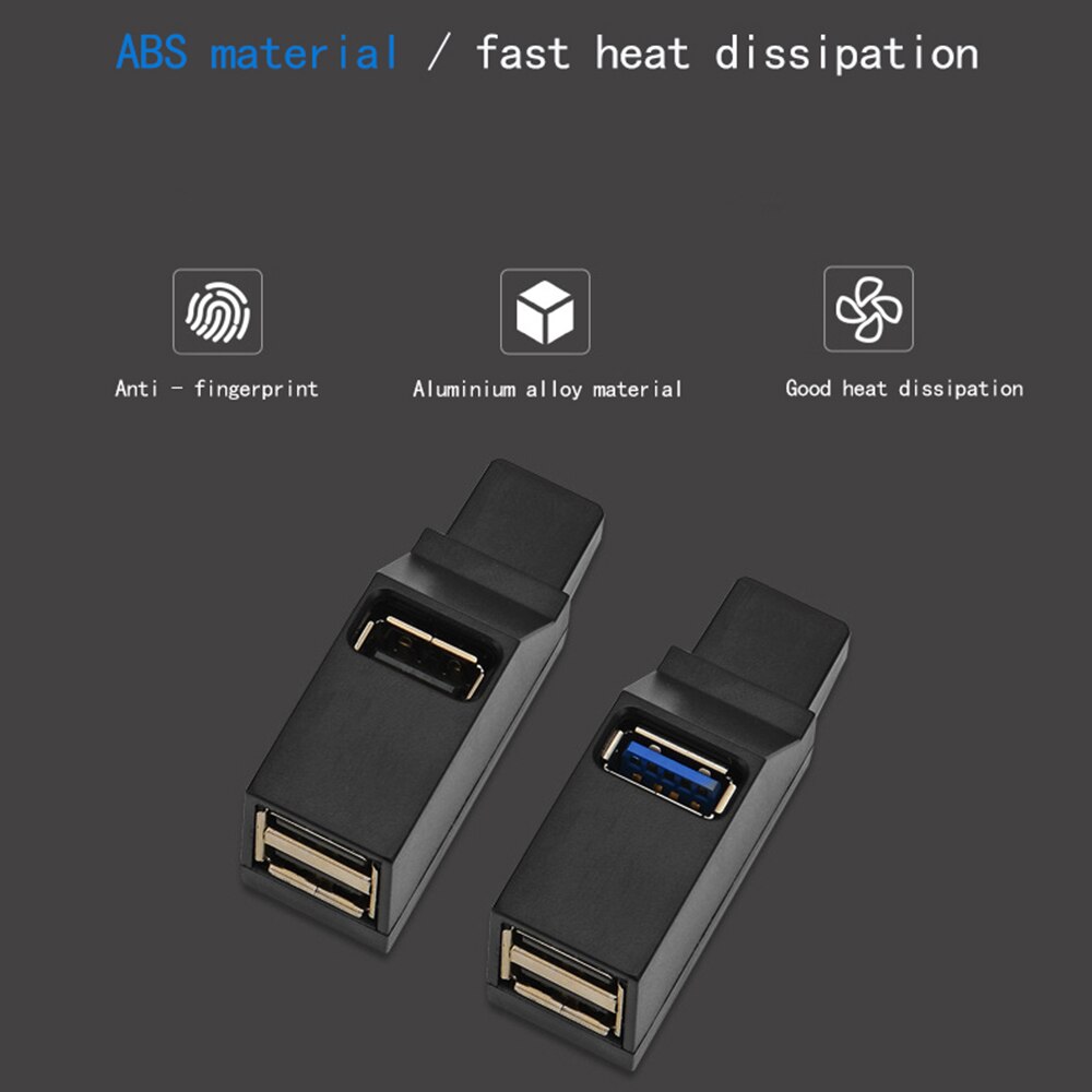 Mini Usb Hub 3 Port Usb 2.0 3.0 Hub Usb Splitter Box High Speed Voor Pc Laptop Notebook U Disk kaartlezer Voor Iphone Mobiele