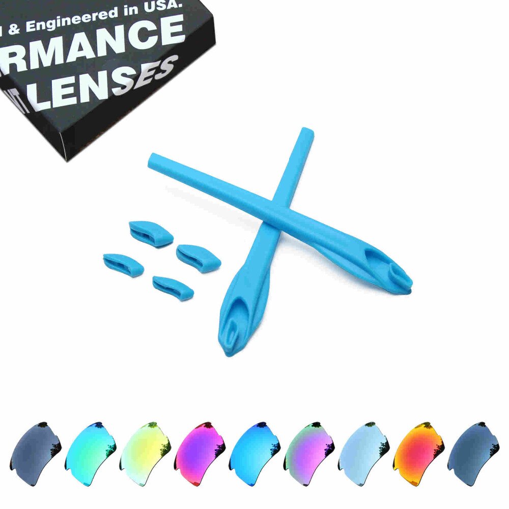 ToughAsNails Polarized Replacement Lenses & Sky Blue Rubber Kit for Oakley Flak 2.0 XL Sunglasses