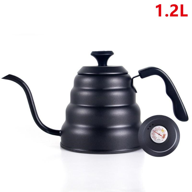 Koffie Waterkoker 1.2L 1L Rvs Giet Over Koffie Pot Ketel Drip Ketel Met Thermometer Geïsoleerde Handgreep Voor Home Offic: 09