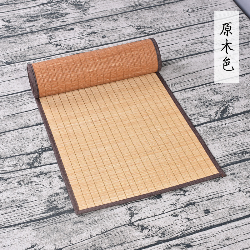 Naturlig bambu bordslöpare bordsunderlägg enfärgade teunderlägg bordsunderlägg värmedyna hem tehus café restaurang dekoration: 35*240cm / Gul