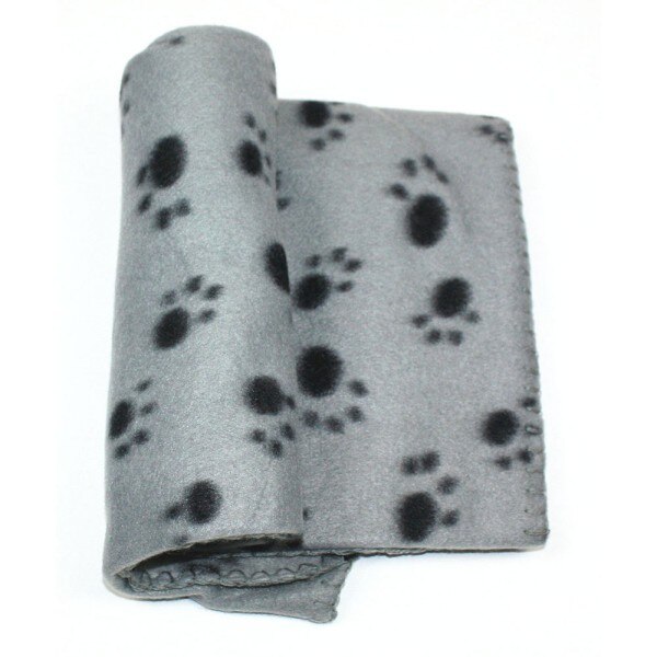 Mascota pezuña de gato y perro de lana con dibujo manta acogedora estera Floral mascota dormir pata imprimir cachorro polar suave manta camas Mat: Gris