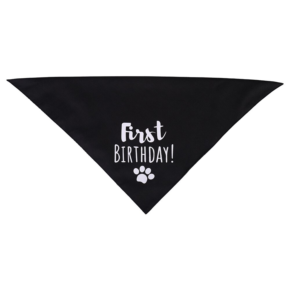 Fødselsdag hunde bandanas tørklæde stort kæledyr halstørklæde til store katte hunde pleje tilbehør: Sort