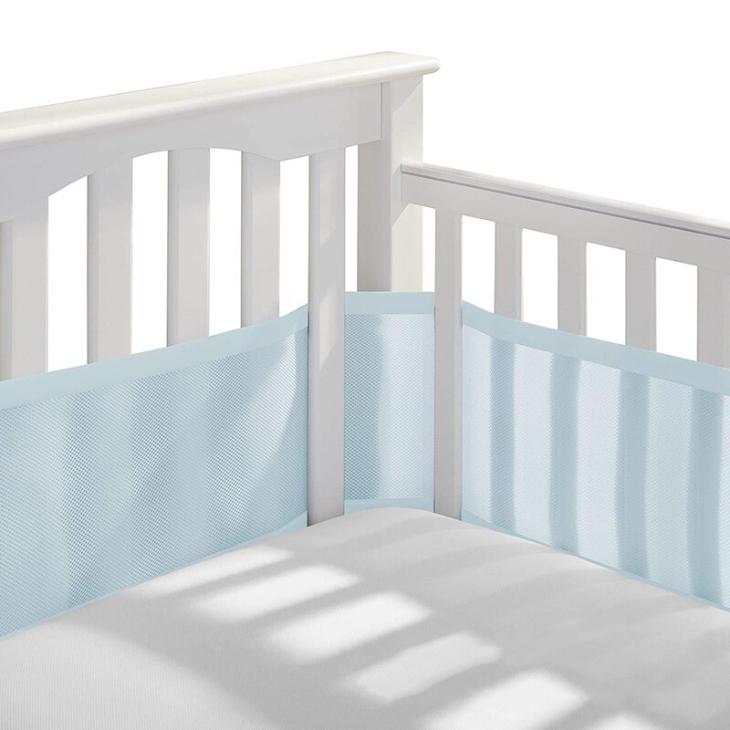 Baby Ademend Mesh Wieg Liner Baby Cot Bumper Voor Head Protector Afneembare Zomer Babybedje Sets Bed Rond Protector