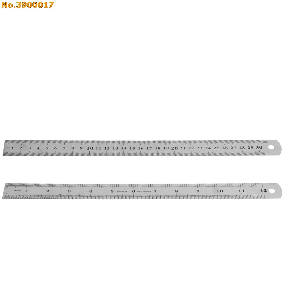 30Cm 12 "Double Side Roestvrij Staal Metric Metalen Liniaal Pocket Pouch Meting Ondersteuning