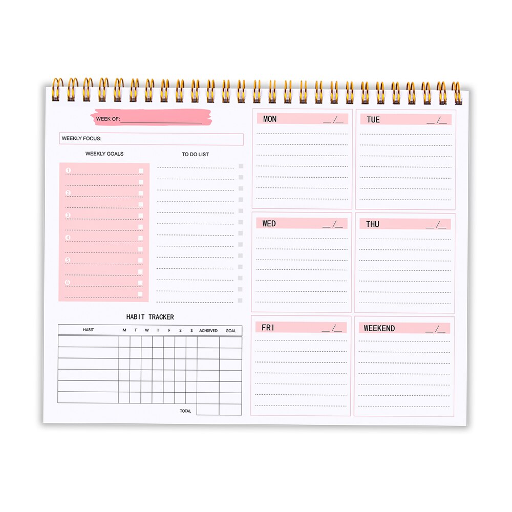 Weekly Planner Notebook Undated Daily Schedule Agenda 52 Weeks To Do list Organizer Journal with Habit Tracker Checklist Diary: 11