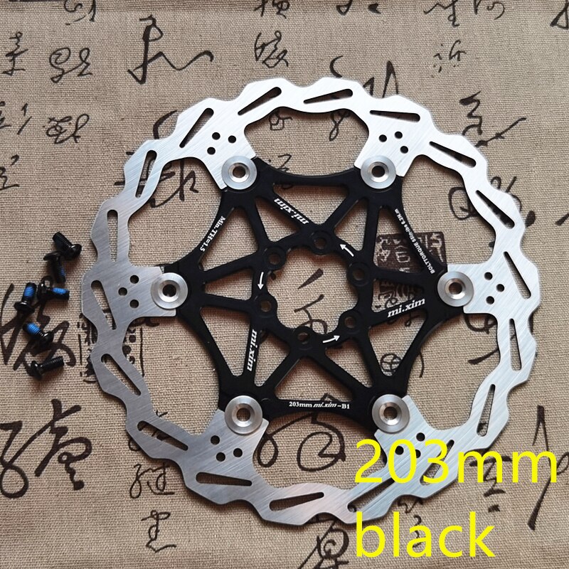 Polkupyörän jarru 160mm/180mm/203mm levyjarru mtb dh levyroottorit hydrauliset jarrupalat kelluvat moniväriset jarrupalat polkupyörän osat: 203mm mustaa
