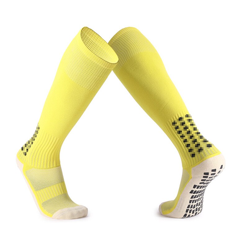 Men Women Spring Summer Breathable Football Socks Over Knee Non-slip Training Soccer Socks Outdoor Sports Socks SKJ033: G7 yellow