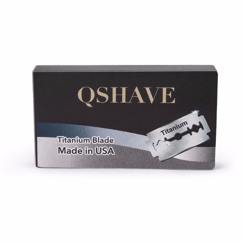 Qshave Double Edge Safety Razor Blade Scheermes Titanium Blade Klassieke Veiligheid Scheermesje Made in USA, 10 Blades