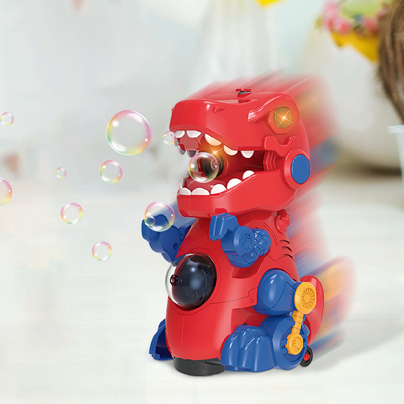 Zeep Bulbles Machine Elektrische Dinosaurus Lopen Automatische Bubble Party Bruiloft Accessoires Muziek Verlichting Speelgoed (50Ml)
