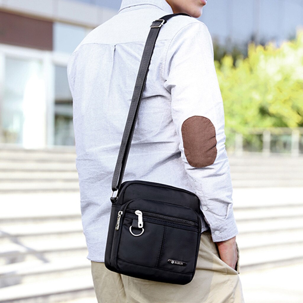 Borsa unisex ottavino Suqare lembo Borsa A Tracolla Solido Grande borsa da Viaggio Capienza della Tela di Canapa Borse Messager casuale Tote Della Chiusura Lampo Borse A Mano Della Borsa