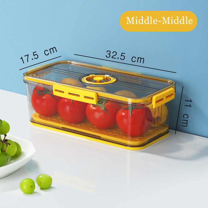 Food Storage Containers Refrigerator Stackable Kitchen Storage Box Airtight Keep Fresh Bins Transparent Fridge Pantry Organizer: Square 2