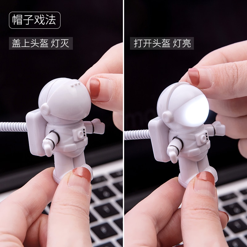 Flexibele usb witte astronaut buis draagbare led nachtlamp  dc 5v lampen voor computer laptop pc notebook lezen huisdecoratie
