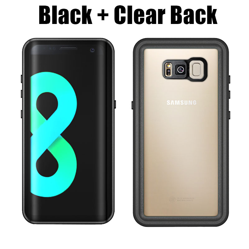 Coque étanche pour Samsung Galaxy S8, S9, S10 Plus, Note 9, Note 8, série RedBelle Dot, IP68, PC sous-marin, housse de protection en TPU: Acrylique / BLEU CIEL