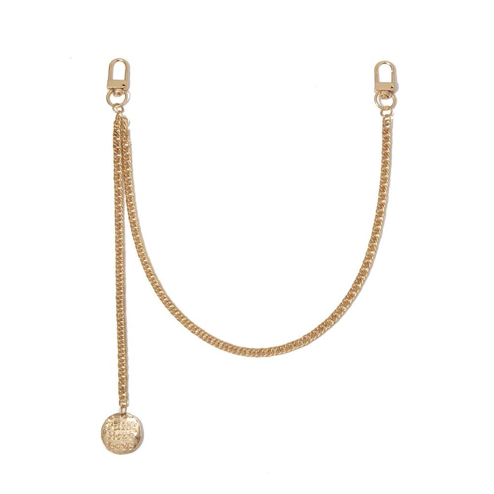 Cinturones colgantes de estilo Punk con personalidad femenina para mujer, cinturón de cadena con flecos de Hip Hop, cadenas metálicas doradas y plateadas para pantalones vaqueros: pendant gold