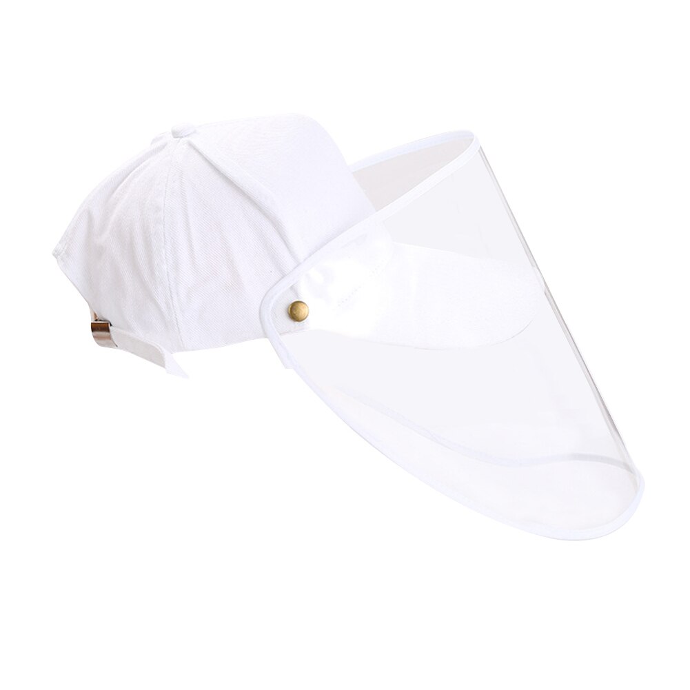 Anti-dug hatte aftagelige hatte virus lukket ud baseball hatte aftageligt beskyttelsescover unisex uv beskyttelse caps: Hvid