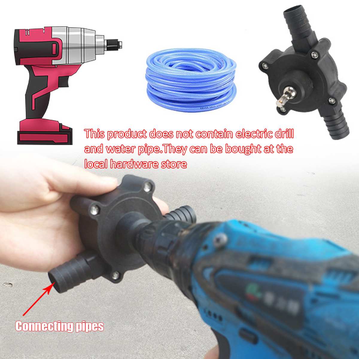 Manual Electric Drill Drive Self Priming Pump Oil Fluid Water Transfer Pumps 6mm Hex Shank