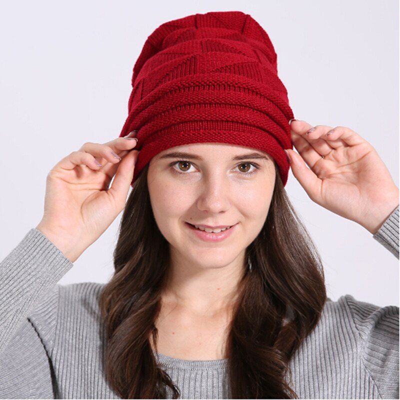 Efterår vinter cykelhuer hat unisex strikket skullies afslappet kasket ensfarvet unisex feminin gorro touca kasket