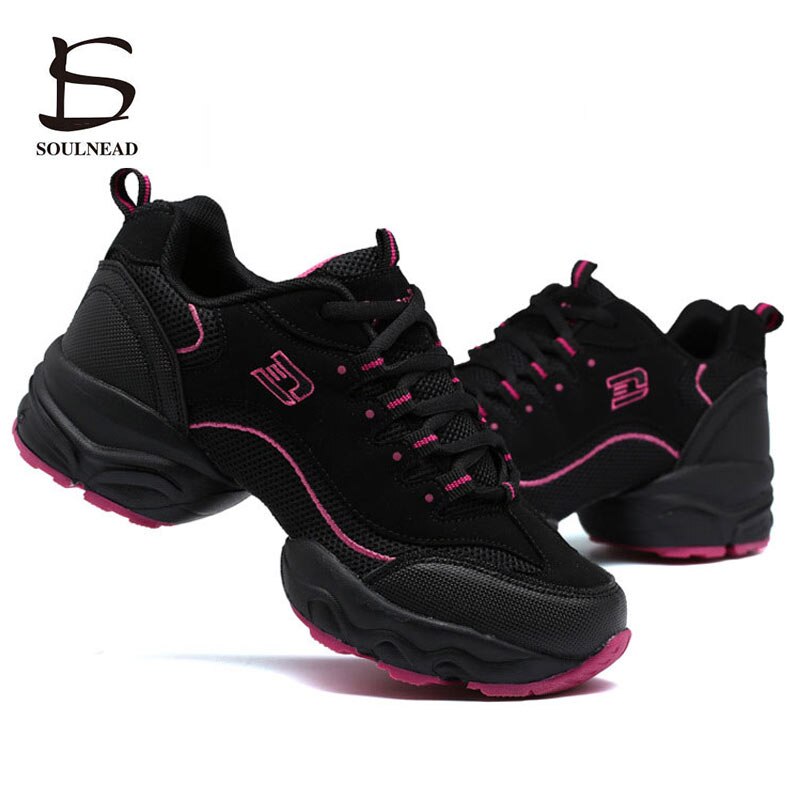 Stijl Vrouw Moderne Hip Hop Dance Sneakers Wit Zwart Zachte Zool Jazz Dansschoenen Dames Praktijk Dans Schoenen Maat 35-41