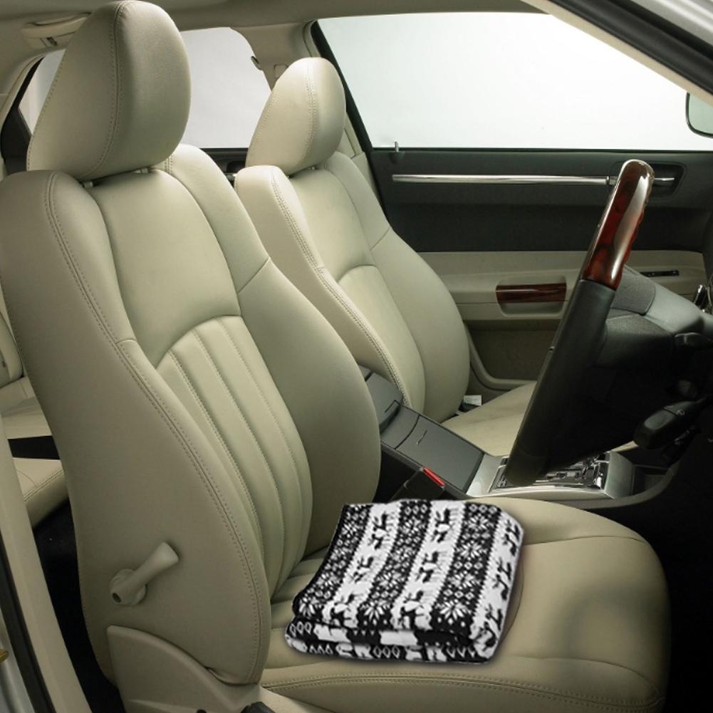 Coperta riscaldante per auto 12V fiocco di neve modello di alce coperta elettrica per auto coperte da viaggio riscaldate a risparmio energetico temperatura regolabile
