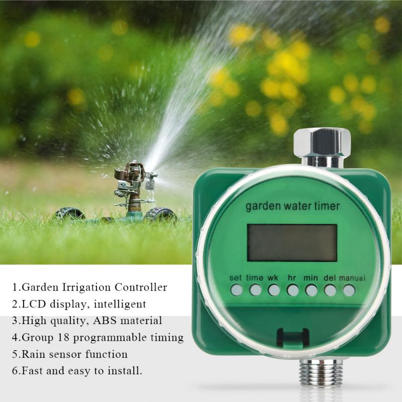 Precise Garden Irrigation Controller Rain Sensor LCD Display Automatic Watering Timer Electronic Garden Irrigation Controller