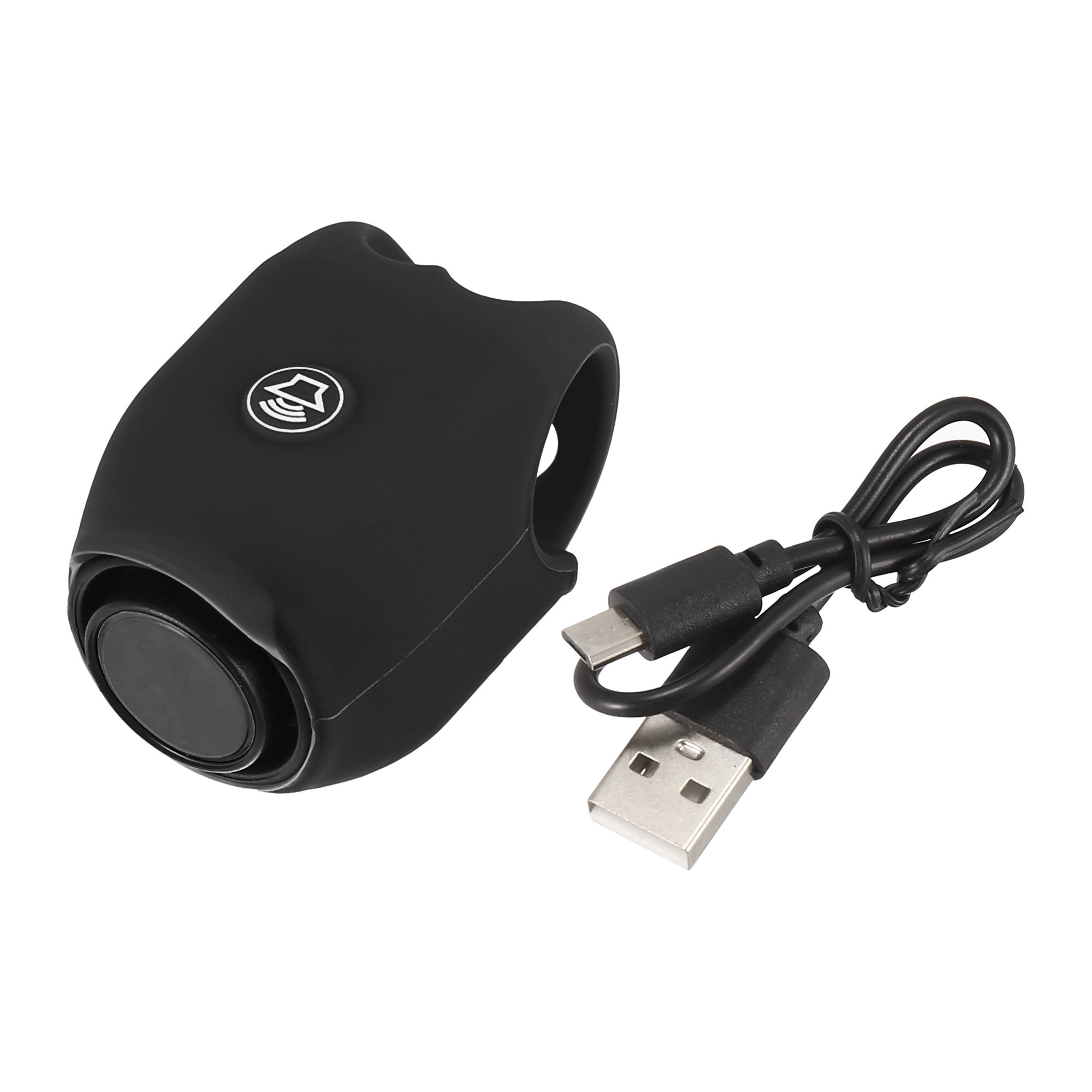 Elektrische 110db Fietsbel Hoorn Ring Loud Fiets Alarm Stuur Luid Hoorns Siliconen Fietsen Veiligheid Voor Weg Mountainbike: Black Chargeable