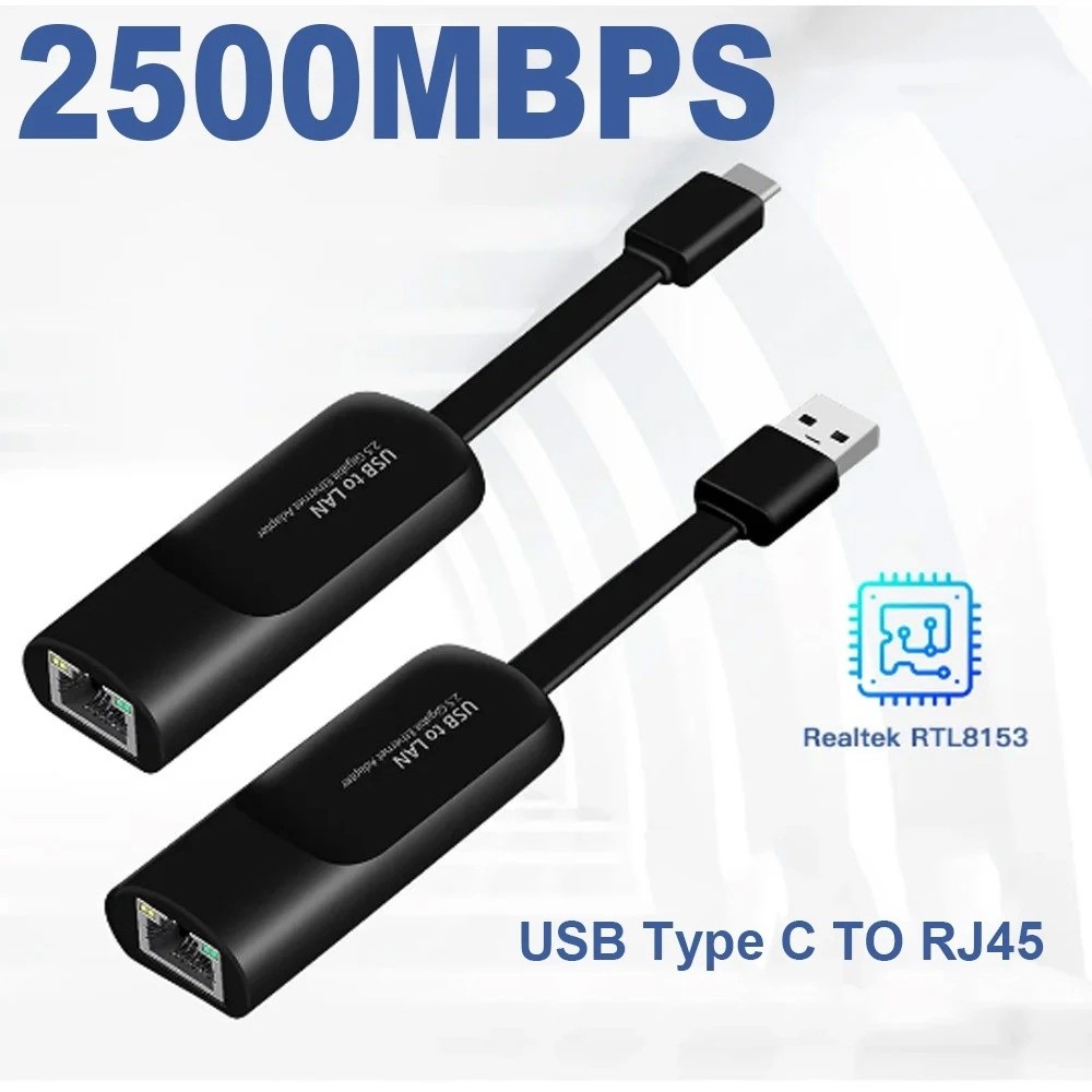 USB Typ C auf RJ45 2500 Mbit/s Ethernet-Adapter USB 3.0 Treiber Kostenlose 2,5 G USB-Netzwerkkarte Hochgeschwindigkeits-RJ45-Anschluss
