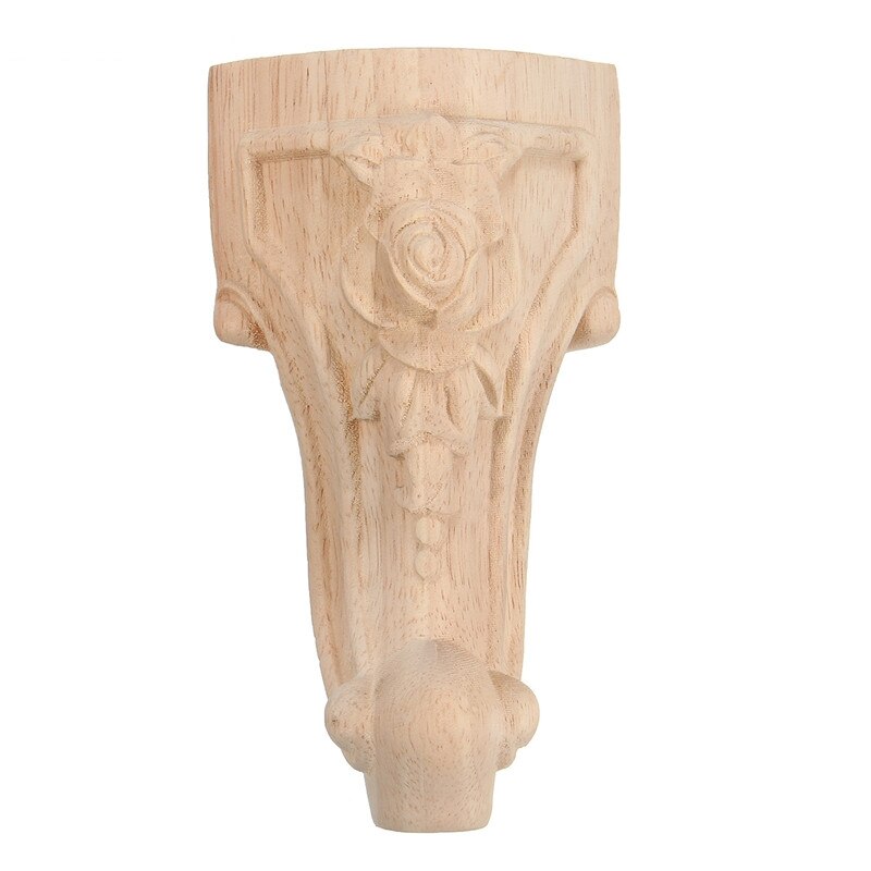 Pieds de meuble en bois massif sculpté Style européen, 4 pièces 10x6cm, pieds de meuble TV
