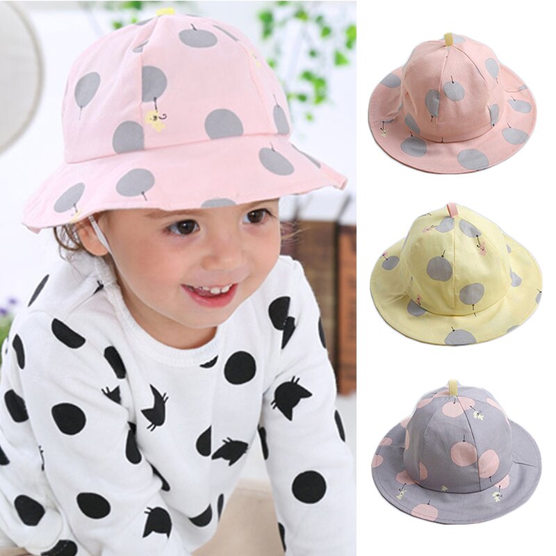 Flor arco chapéu do bebê algodão dois lados balde chapéu verão crianças casuais panamá dobrável chapéus de sol