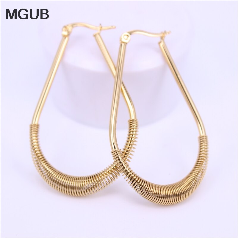 oval Spring earrings Female accessories Suitable 40MM-50MM Diameter Stainless steel jewelry LH529