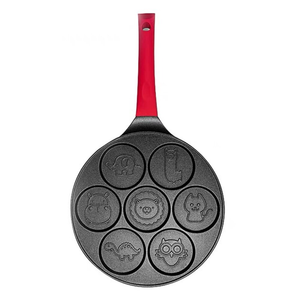7-- håls frukost stekpanna non-stick våfflor maker omelett ägg mögel skinka pannkaka grill köksredskap köksredskap: Djur-