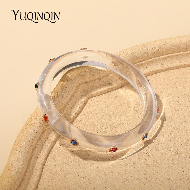 Pulseras de abalorios coloridos de Desinger para mujer, brazalete indio grande de lujo, joyería de de cristal,