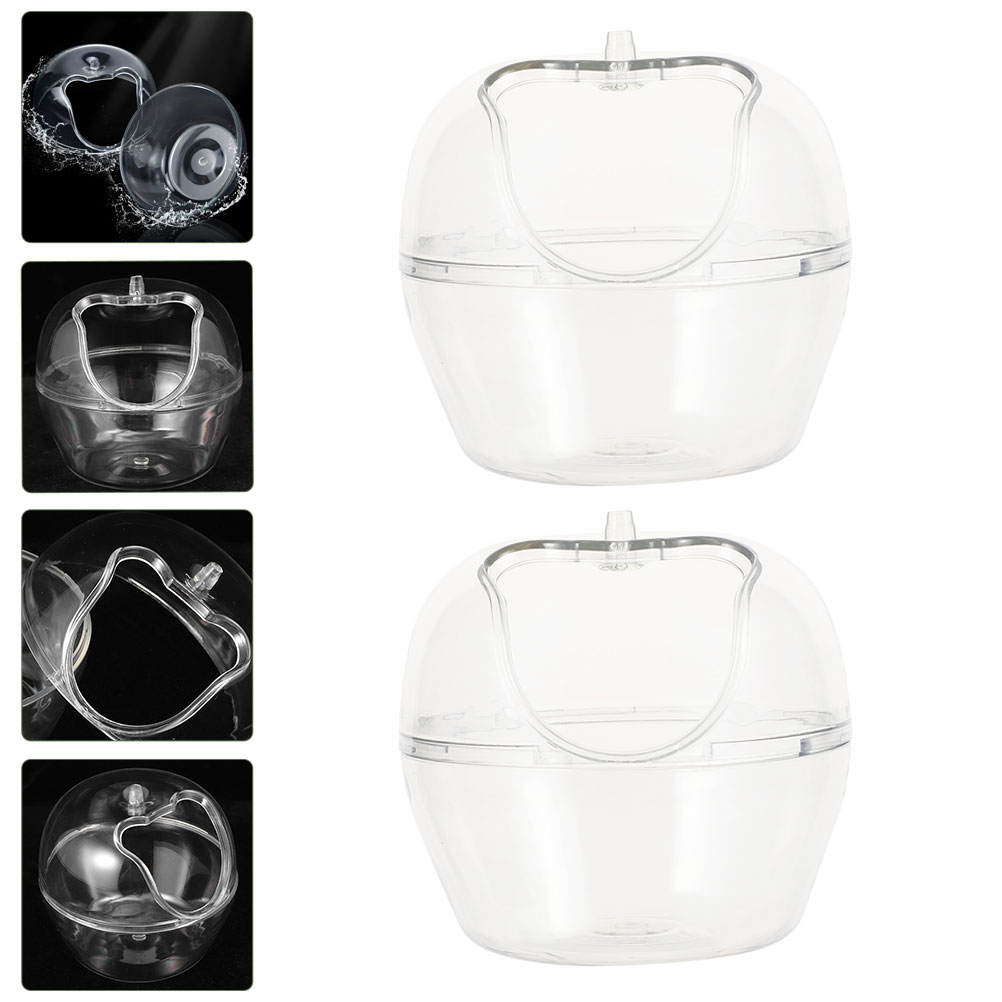 2Pcs Hamster Sand Bath Container Clear Hamster Toilet Pet Cage Accessories