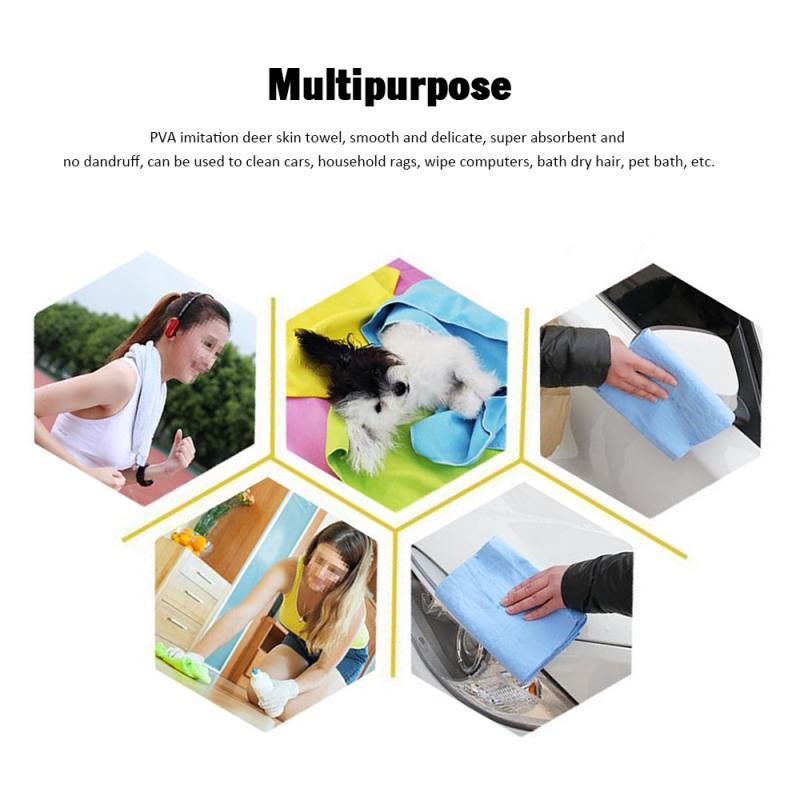 Synthetische Zeem Absorberen Auto Wassen Veeg Handdoek Doek Brand Microfiber Hoge Absorberende Doekjes Magic Haar Droge Handdoek