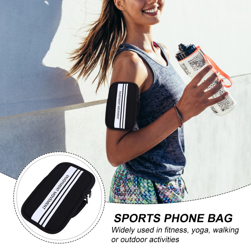 1Pc Sport Armband Mobiele Telefoon Tas Waterdichte Mobiele Telefoon Zak Voor Outdoor Running Jogging (Zwart Onder 6 Inches)