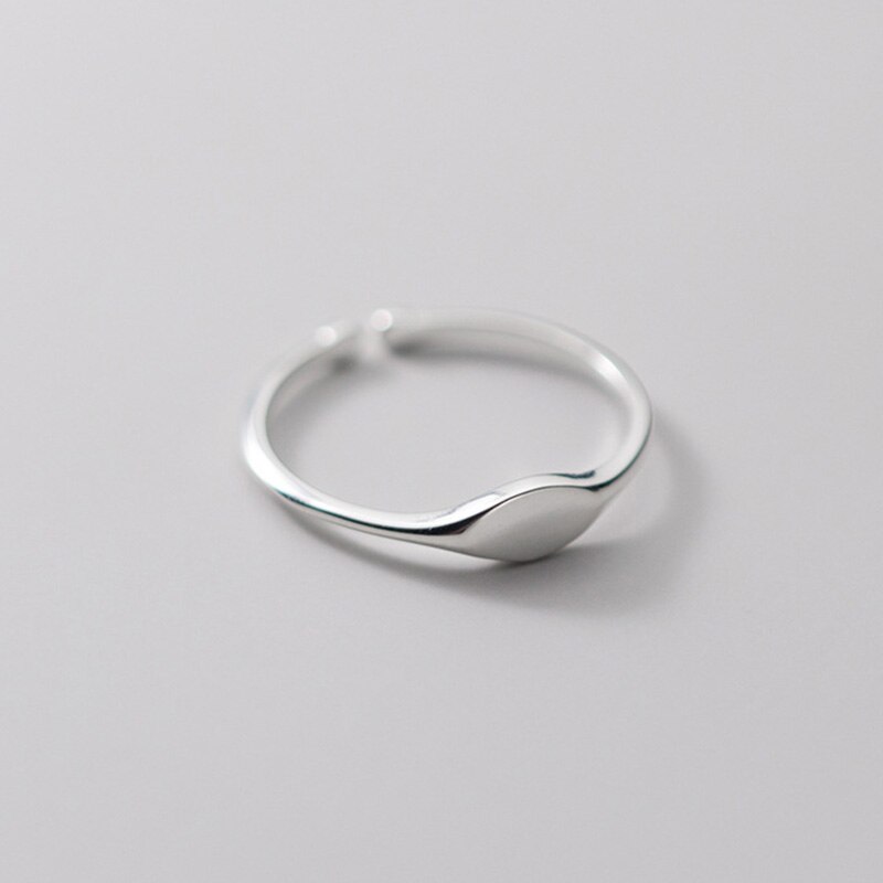 Echt 925 Sterling Zilveren Ovale Verstelbare Ring Voor Mode Vrouwen Party Fijne Sieraden Minimalistische Geometrische Punk Accessoires