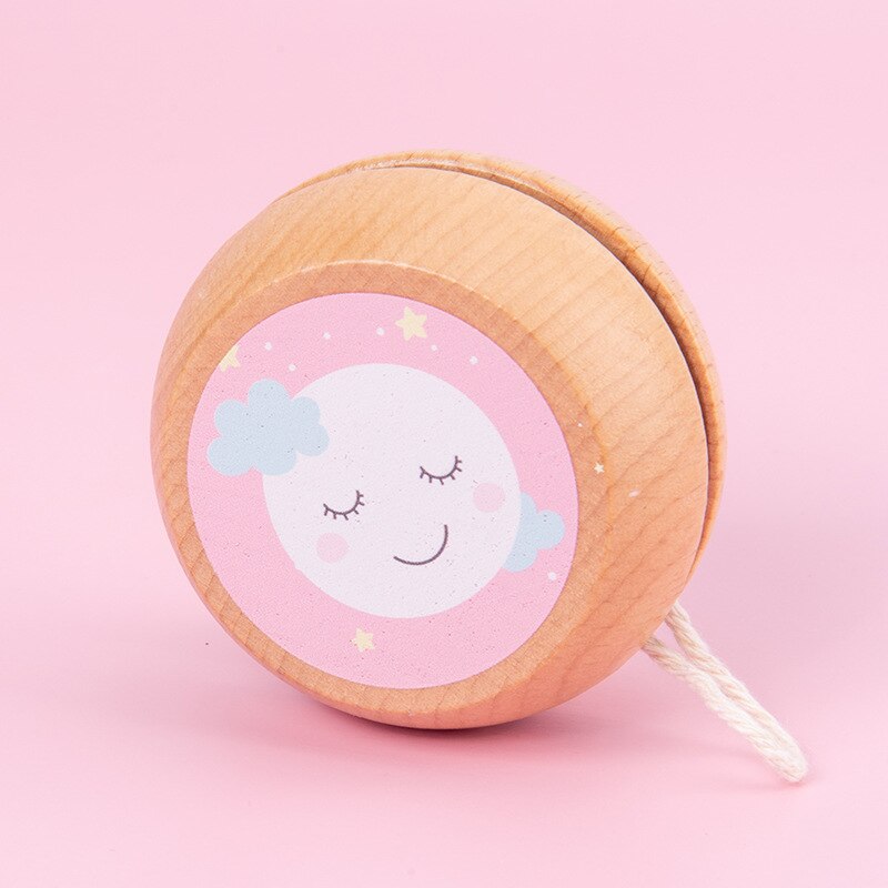 Bambini Yo-Yo Yo-Yo Carino immagini di Animali di Legno Yo-Yo Giocattoli Interessante Creativo Yo Yo Giocattoli Per I Bambini di legno Yoyo Palla: moon