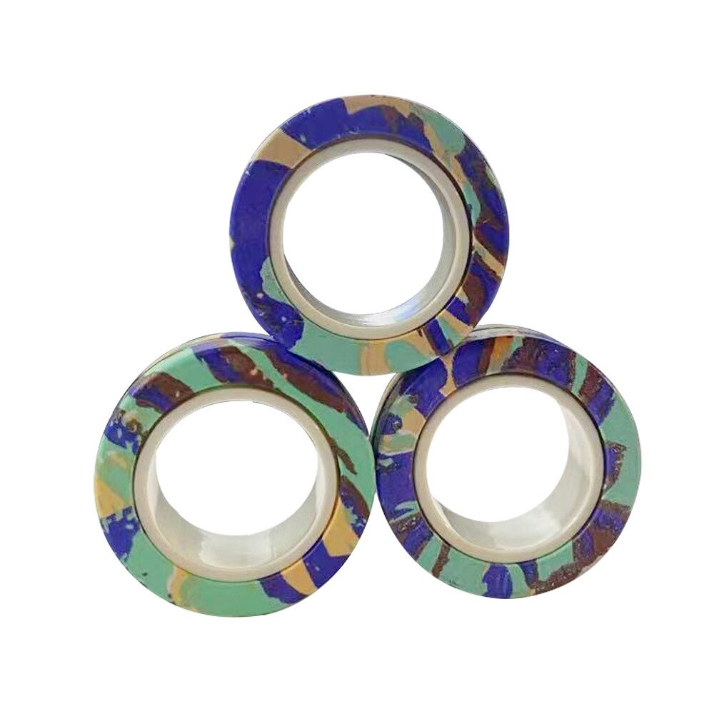 3 sztuk zabawki typu Fidget antystresowy śmieszne Fidget Spinner bransoletka magnetyczna pierścień rozpakować zabawki magiczny pierścień rekwizyty narzędzia stres stres zabawki: NO.1733