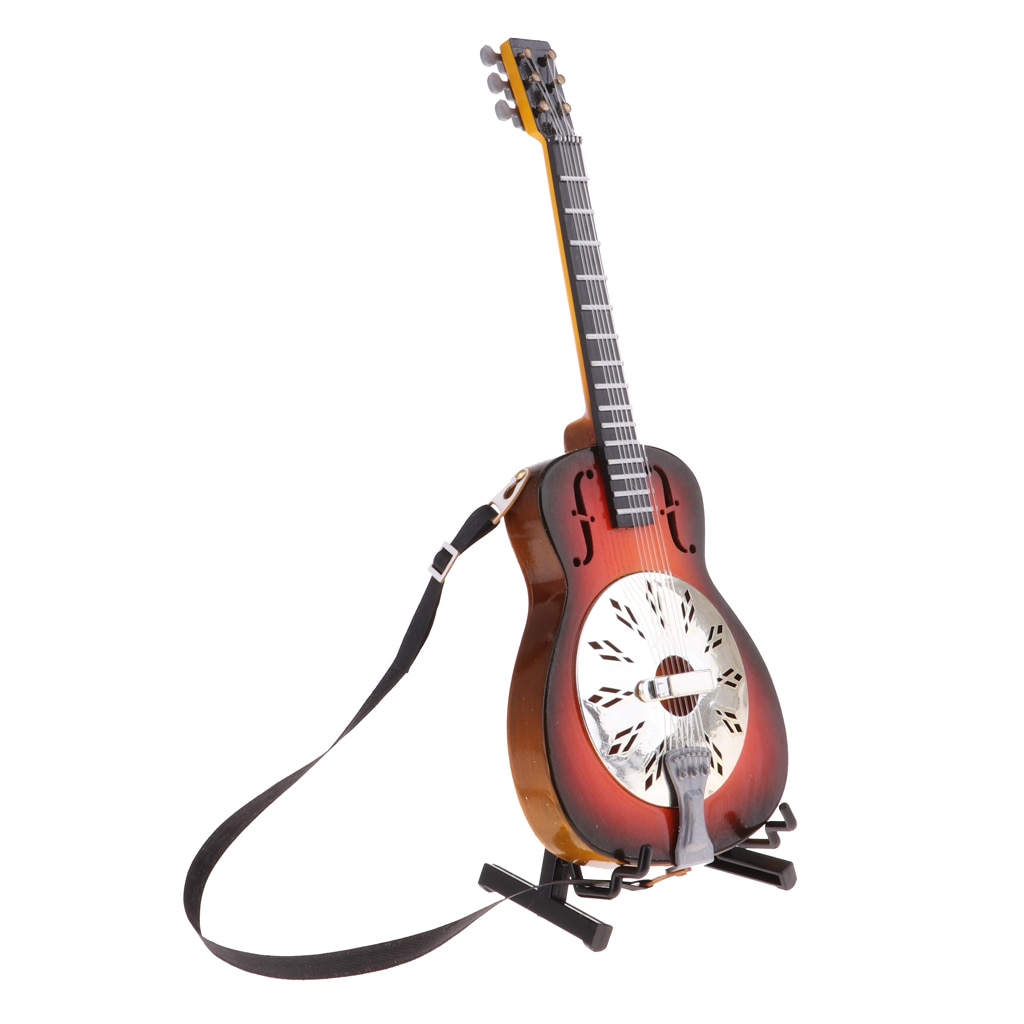 Handmade Wooden Electric Guitar Model with Stand for 1/6 Action Figures 12'' Dolls Accessories #5