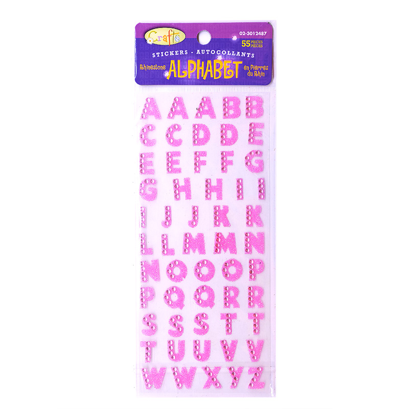 Pegatinas de letras de diamantes de imitación, 1 hoja, letras del alfabeto brillantes, autoadhesivas, bricolaje, para PC, decoración de teléfono, de nombre, suministros de álbum de recortes: P03 Pink